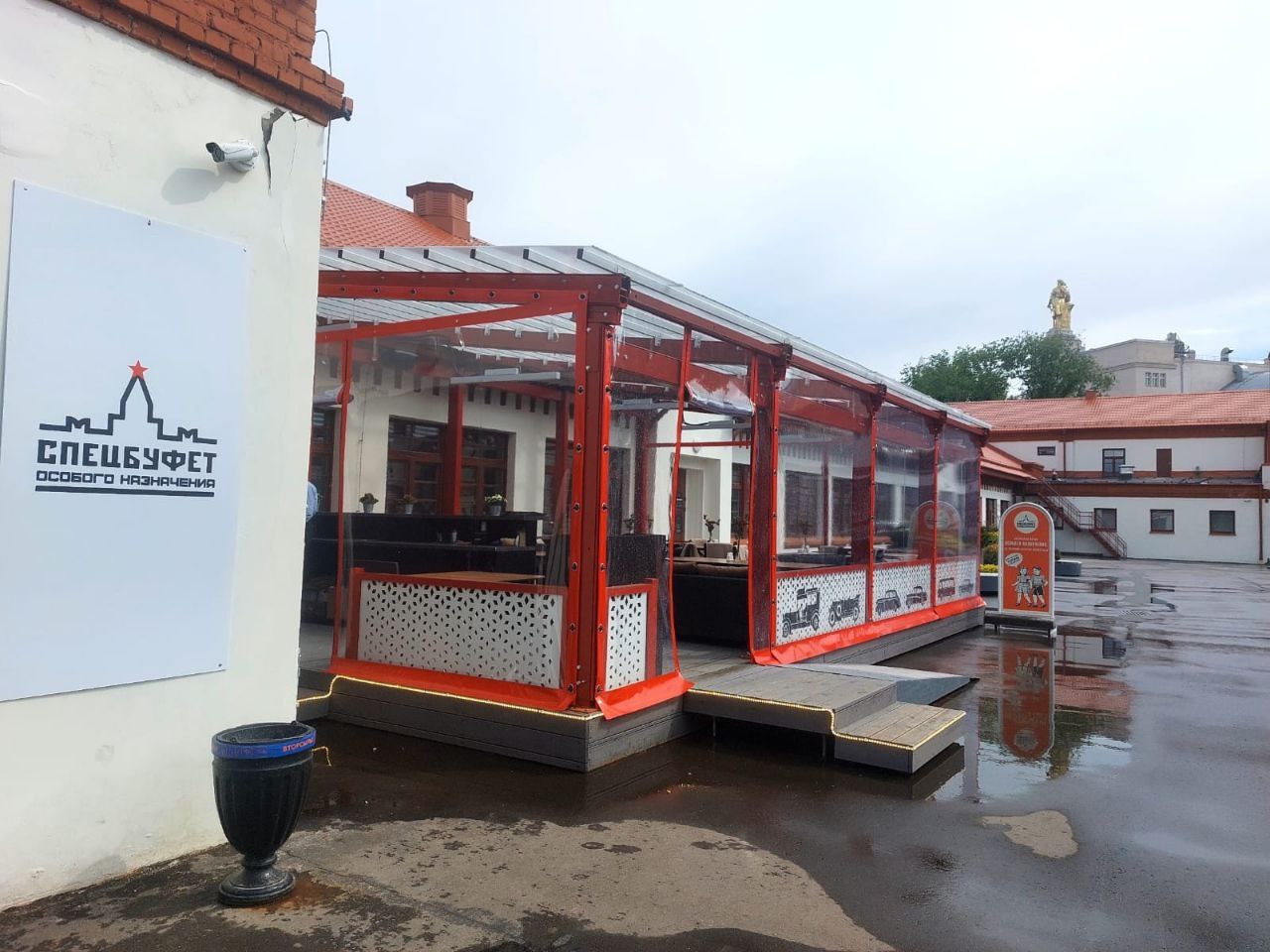 ПВХ шторы для летней террасы кафе в Ильинском